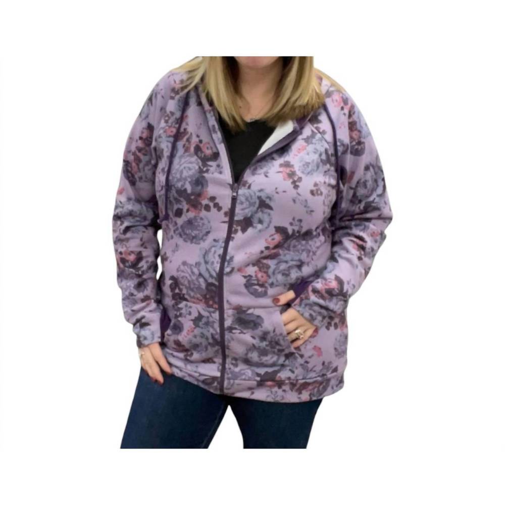 NEW MICHELLE MAE fullzip hoodie in purple floral
